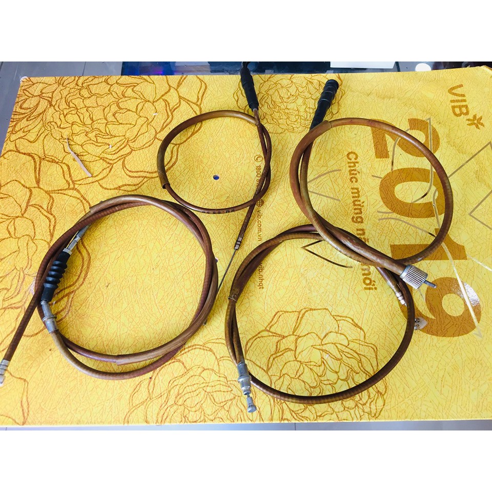 Dây côn + dây thắng + dây ga cuốn + dây km cho xe cd - màu ngã vàng cho xe Cd-CL-MD