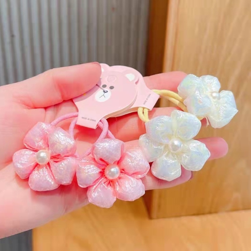Dây Buộc Tóc Cao Su Họa Tiết Hoa Dễ Thương Phong Cách Hàn Quốc Cho Nữ