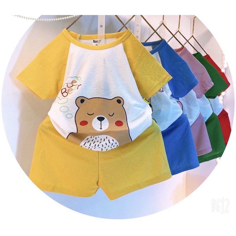 Bộ cộc bé trai bé gái ❤️ freeship ❤️ set bộ cotton raglan dễ thương cho bé - just kids