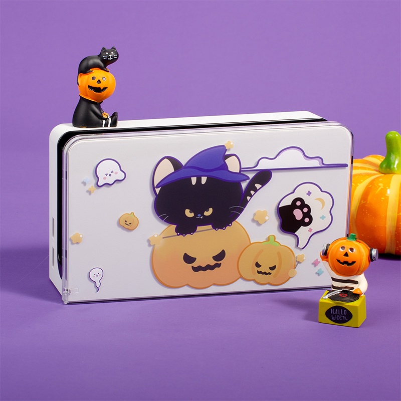 Ốp Bọc Bảo Vệ Máy Chơi Game Nintendo Switch Hình Mèo Và Bí Ngô Xinh Xắn