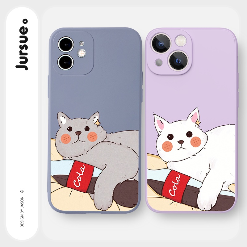 Ốp lưng JURSUE hoạt hình cặp đôi dễ thương đẹp Cho iPhone 14 13 12 11 Pro Max SE 2020 X XR XS 8 7 ip 6S 6 Plus kute Y2338