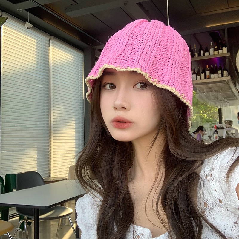 Nón Tai Bèo Dệt Kim Mỏng Xinh Xắn Thời Trang Hàn Quốc Cho Nữ