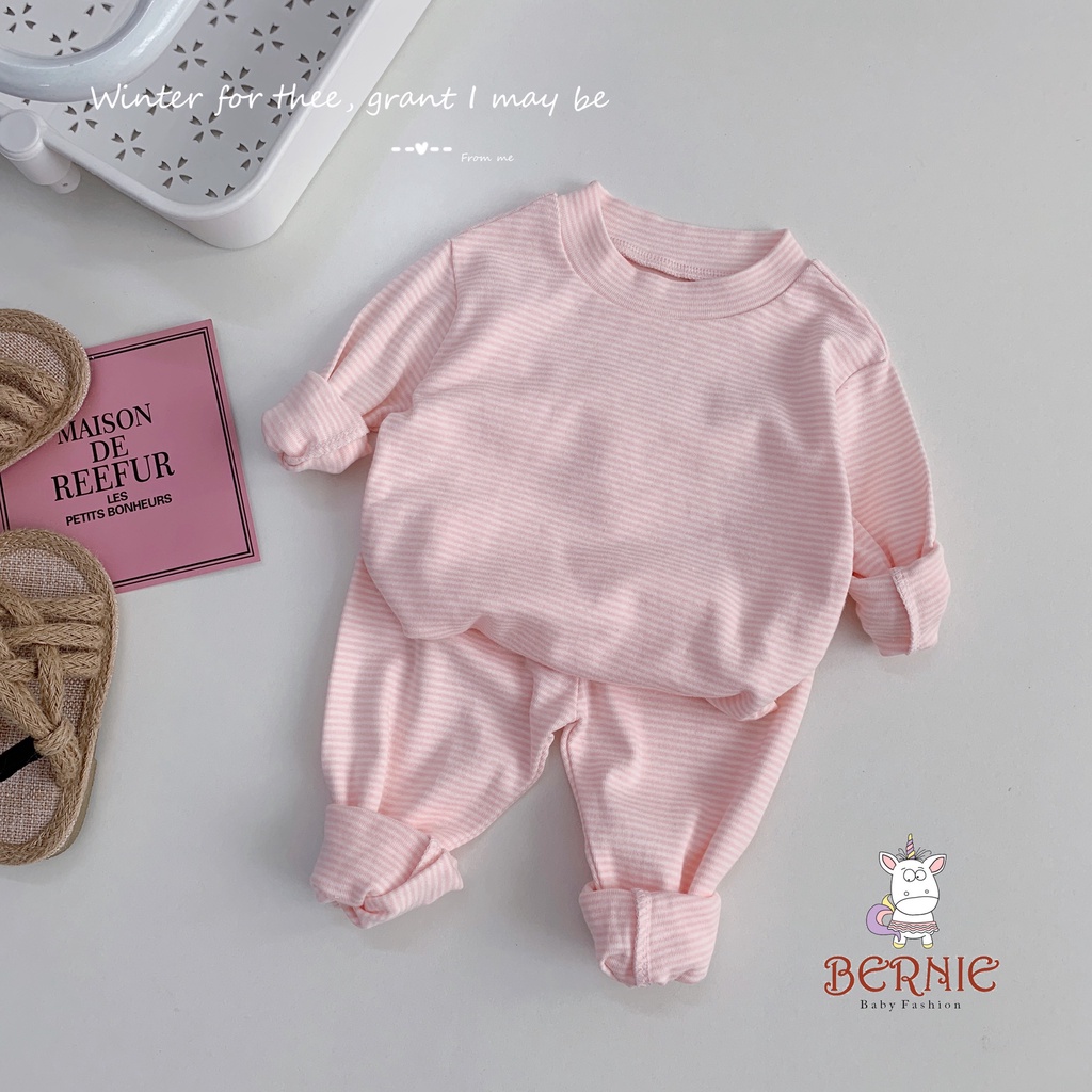 Bộ thu đông dài tay unisex cho bé, bộ thun dài tay vải cotton mềm