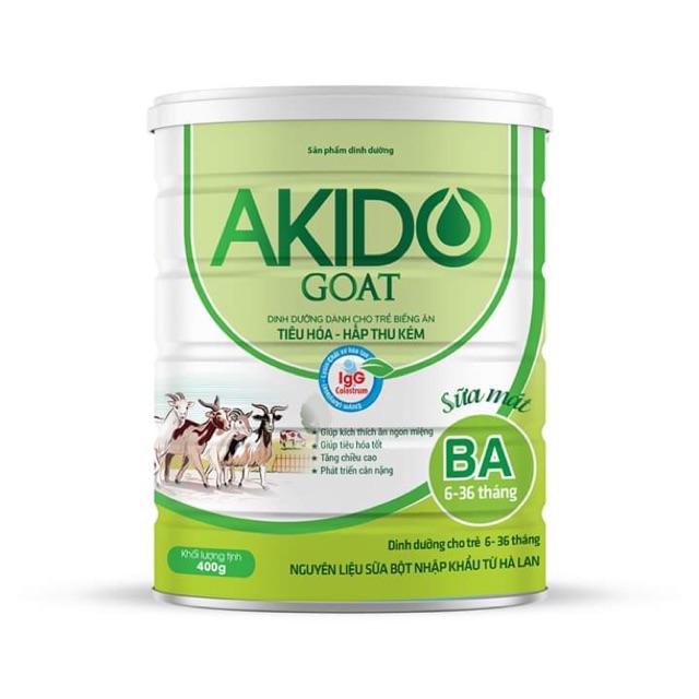 Sữa AKIDO GOAT BA hộp 900gr