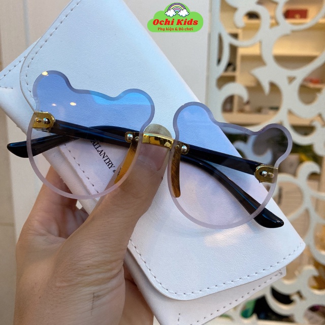 Kính trẻ em chống nắng, kính mát bé gái hình tai gấu thời trang đáng yêu Ochi Kids