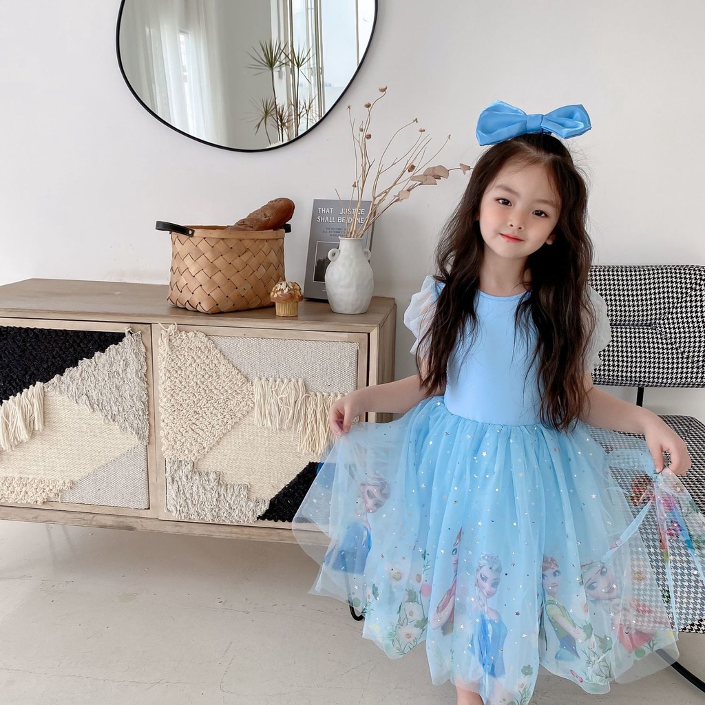 Áo đầm elsa bé gái 10 tuổi  ☑️ Quần áo cho bé mập 9 tuổi, bé gái lớn 20kg 25kg 30kg 35kg 40kg