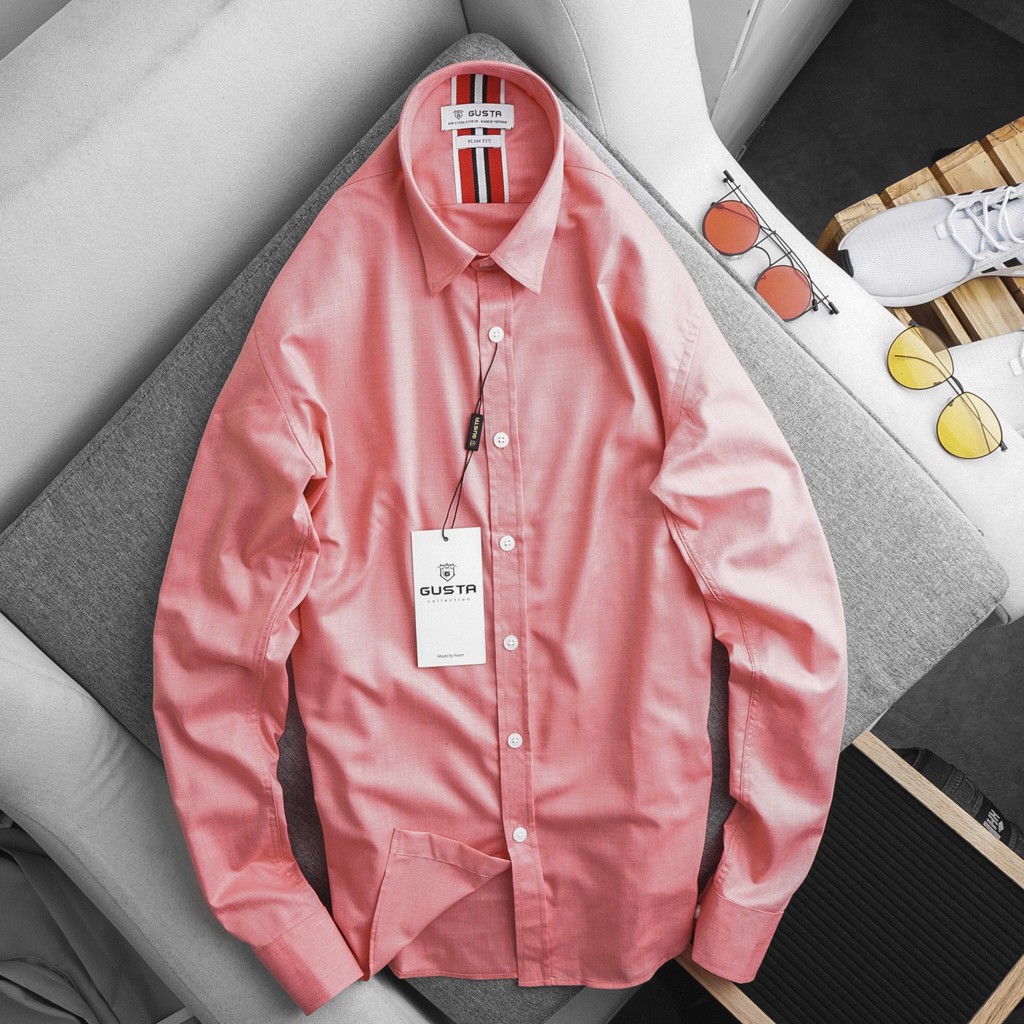 Áo Sơ Mi Nam Đẹp Trơn Tay Dài - Áo Sơ Mi Nam Hàn Quốc Kiểu Dáng Trẻ Trung - chất liệu cotton thoáng - SM06 - GUSTA | BigBuy360 - bigbuy360.vn