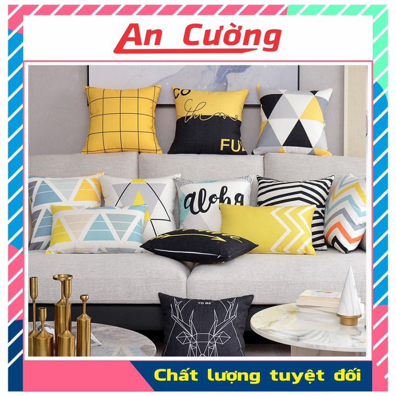 Vỏ gối sofa💖𝑭𝑹𝑬𝑬𝑺𝑯𝑰𝑷💖 Vỏ gối vuông sofa tựa lưng ghế văn phòng hiện đại decor phòng khách