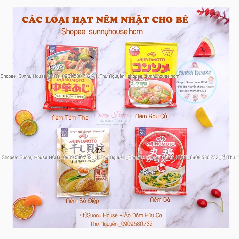 Hạt Nêm Nhật Các Loại Cho Bé