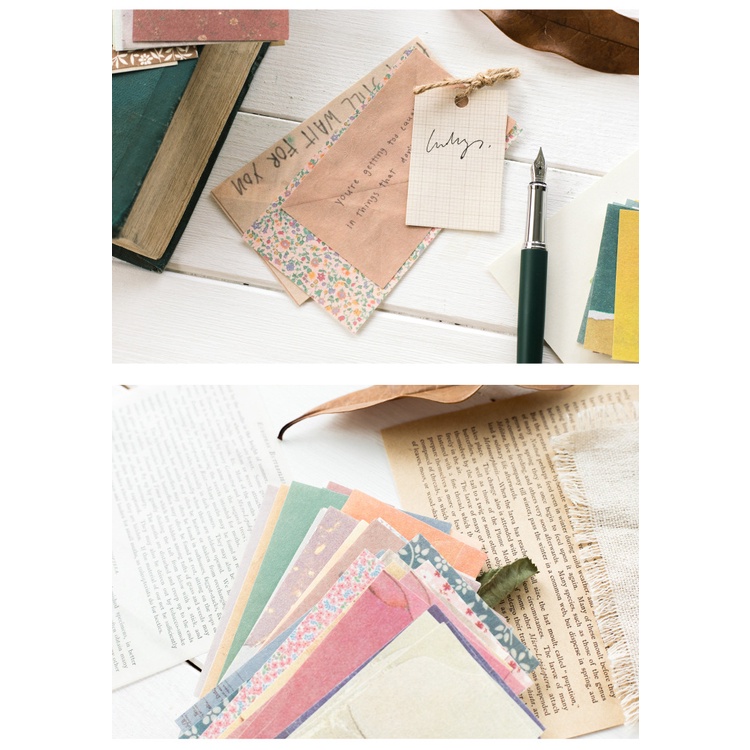 Set 60 Tờ Giấy Vintage Nhẹ Nhàng Phong Cách Hàn Trang Trí Sổ  Bullet Journal [Xinh Lắm Cơ Í]