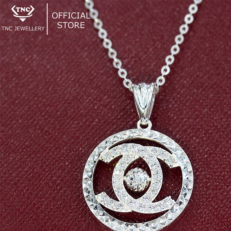 Vòng Cổ Bạc, Dây Chuyền Bạc Nữ Mặt Chữ X Đính Đá Cỡ Đại TNC JEWELLERY