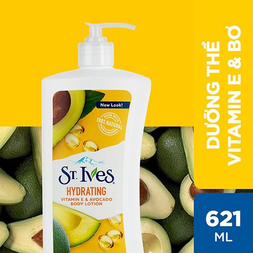 COMBO Sữa tắm St.ives Cam Chanh [650ml]  + Sữa dưỡng thể St.Ives Vitamin E và bơ [621ml]
