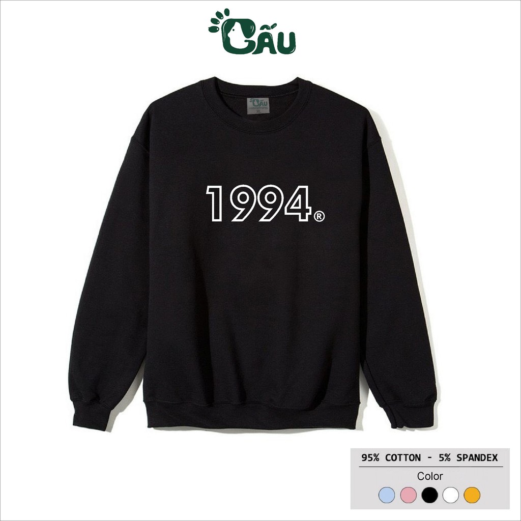 Áo sweater GẤU 194 vải thu đông co dãn, dày dặn mềm mịn form rộng phong cách Unisex - 1994