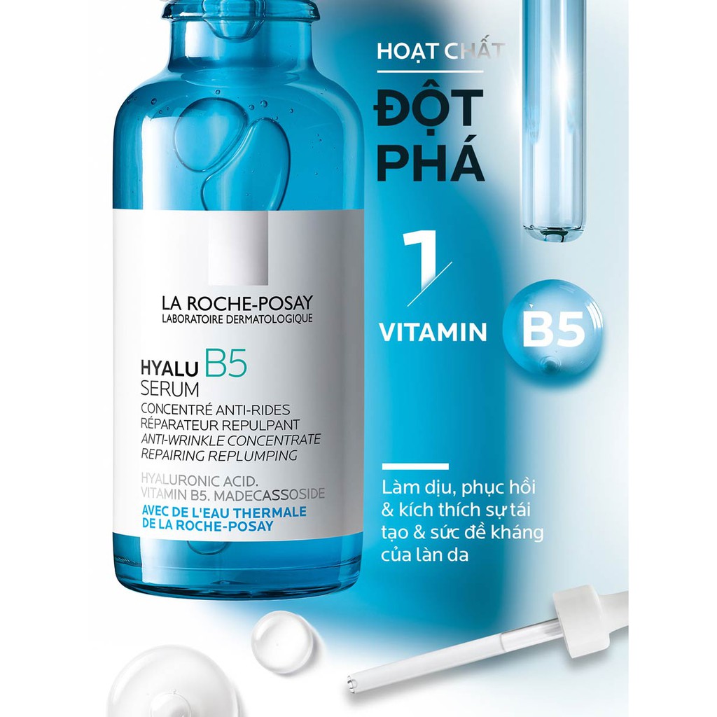 Dưỡng chất chuyên sâu giúp hỗ trợ quá trình tái tạo da La Roche-Posay Hyalu B5 Serum 30ml