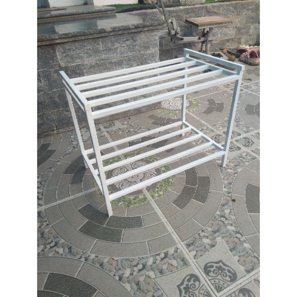 Kệ 2 tầng liền  Dài 50. cao 40. rộng 30. 3 nan phụ. Hộp thép 14*14mm thép mạ kẽm ko rỉ.