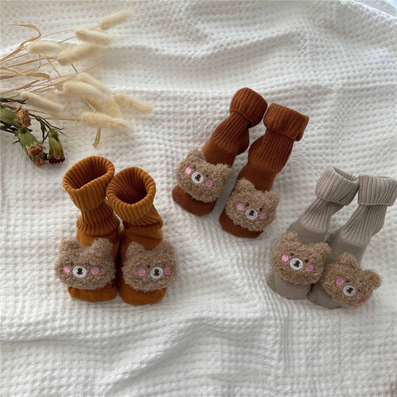 Vớ Cotton Mềm Chống Trượt Hình Gấu Dễ Thương Cho Bé