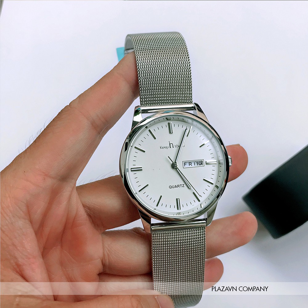 Đồng hồ nam dây thép lưới Keep In Touch 8040 chống nước chống xước chống gỉ