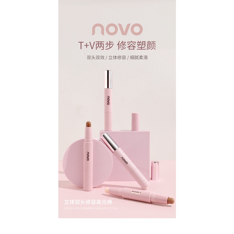 Thỏi Kem Bắt Sáng Hai Đầu Tạo Khối Ba Chiều Trang Điểm Gương Mặt