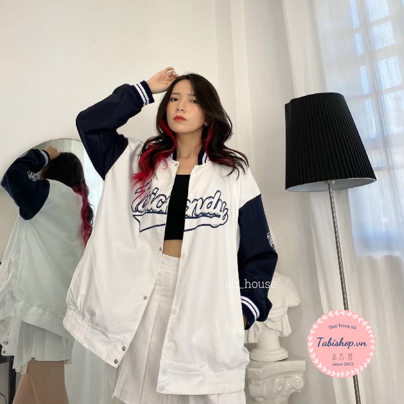 Áo Bomber phối tay Tabishop Áo khoác dù 2 lớp UNISEX nam nữ mặc được siêu hot 2021