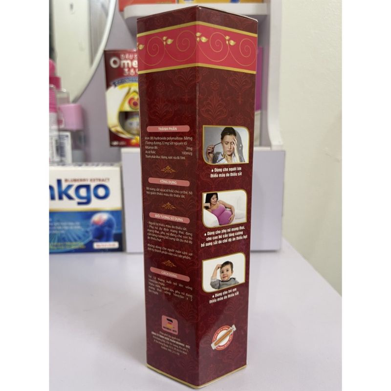 Sắt ống Benmax hộp 20 ống, bổ sung sắt hữu cơ hỗ trợ giảm thiếu máu do thiếu sắt dùng được cho mọi người