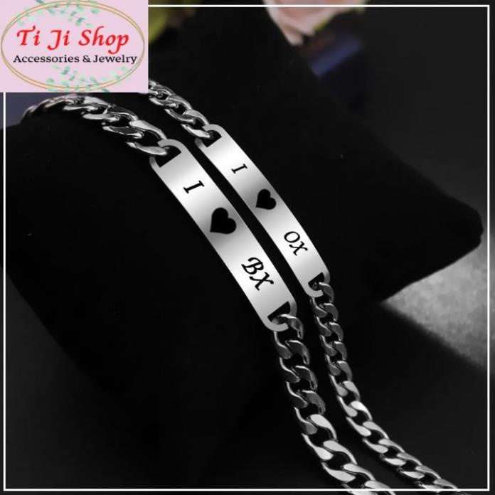 LẮC VÒNG TAY CẶP ĐÔI INOX OX BX ĐẸP KHÔNG ĐEN