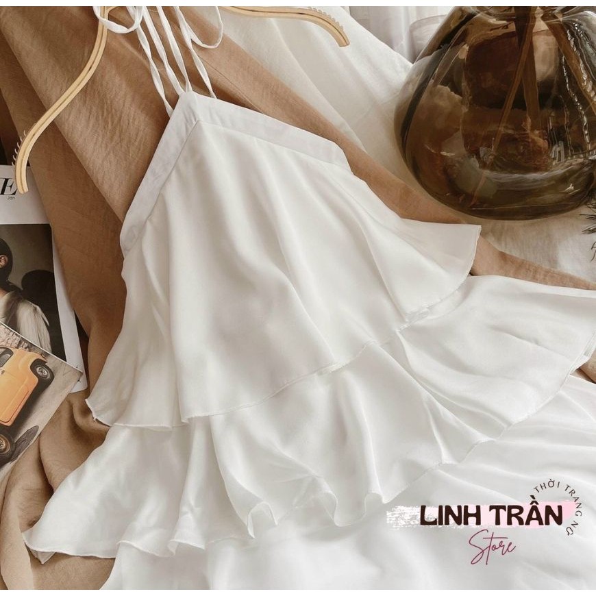 Đầm Trắng Cổ Yếm 3 Tầng 🦋FREESHIP🦋 Váy Trắng 3 Tầng Cổ Yếm Linh Trần Store