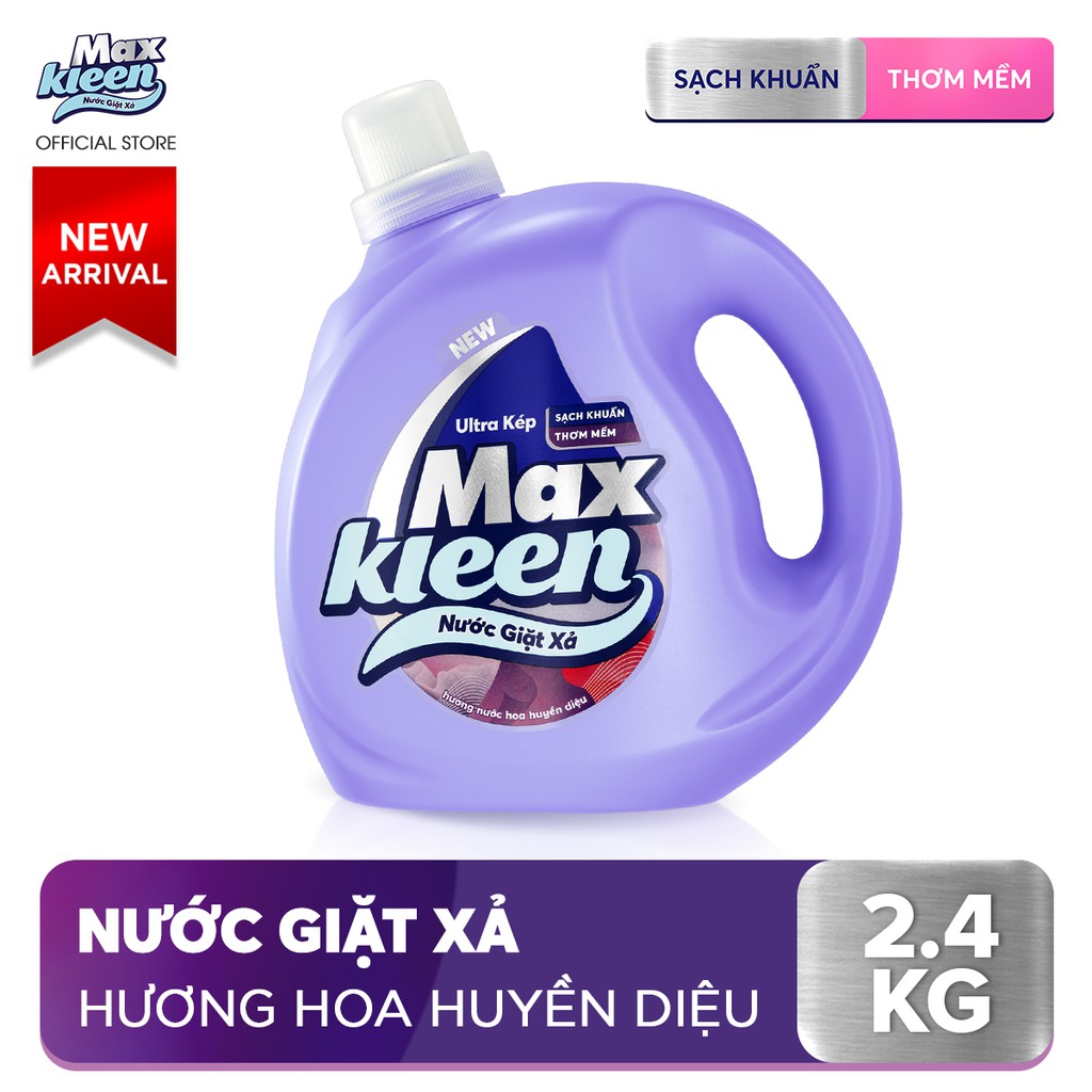 Chai Nước Giặt Xả MaxKleen Hương Nước Hoa Huyền Diệu chai 2,4kg