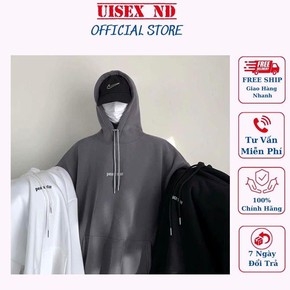 Áo Khoác Hoodie Nỉ In Chữ PASECE STAR Form Rộng Unisex nam nữ mặc đều đẹp , Chất Nỉ Bông Đẹp | BigBuy360 - bigbuy360.vn