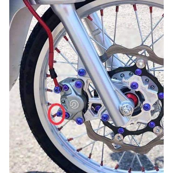 Ốc gió heo dầu Titan Gr5 loại 8 ly cho heo Zin , Nissin và 10 ly cho heo Brembo xe Honda , Suzuki