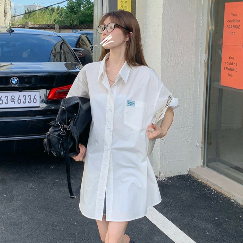 Áo sơ mi tay ngắn nữ thêu mạc, áo form rộng đi học ulzzang Fmstyle Saigon 21SU08N161301