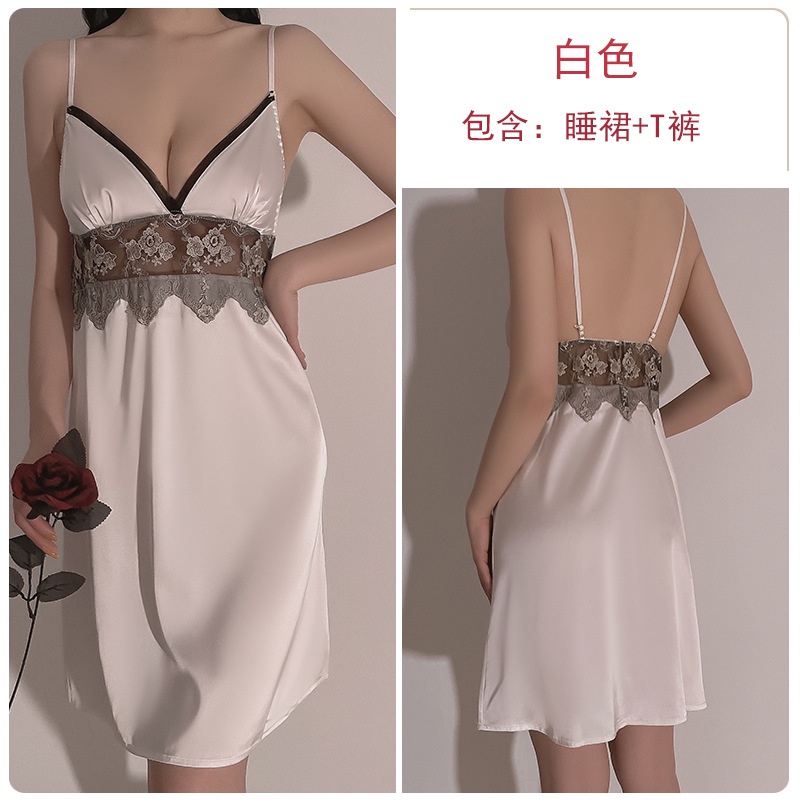 [ Tặng chíp] Đầm ngủ / Váy Ngủ 2 dây viền ren bụng sang trọng 252