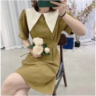 [Mã FAMAYWA2 giảm 10K đơn 50K] Váy đầm nữ vàng nâu tây tiểu thư nhẹ nhàng ( Video+ ảnh thật chụp sàn ) | BigBuy360 - bigbuy360.vn