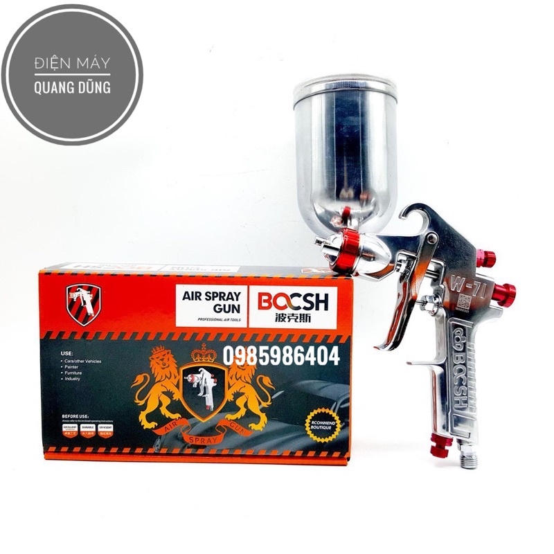 Súng phun sơn W71 BOSCH chính hãng sơn xe máy, ô tô , đồ gỗ, đồ mỹ nghệ, nội thất - Dùng cho máy nén khí