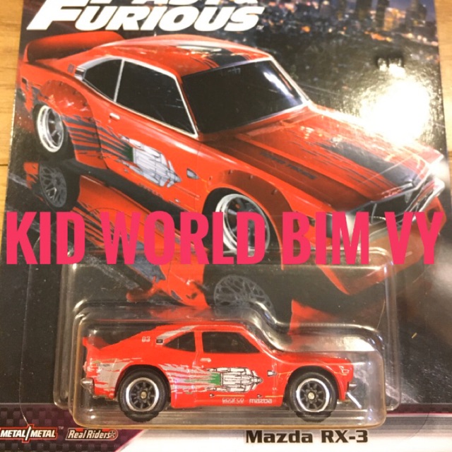 Xe mô hình Hot Wheels Premium Fast & Furious Rewind Series 2020 Mazda RX-3 GHH20, bánh cao su.