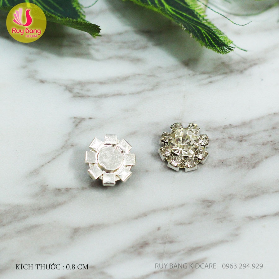 Charm mạ kim đính đá nguyên liệu dùng gắn bờm/cài đính đá, dây buộc tóc phong cách Hàn Quốc - link 6