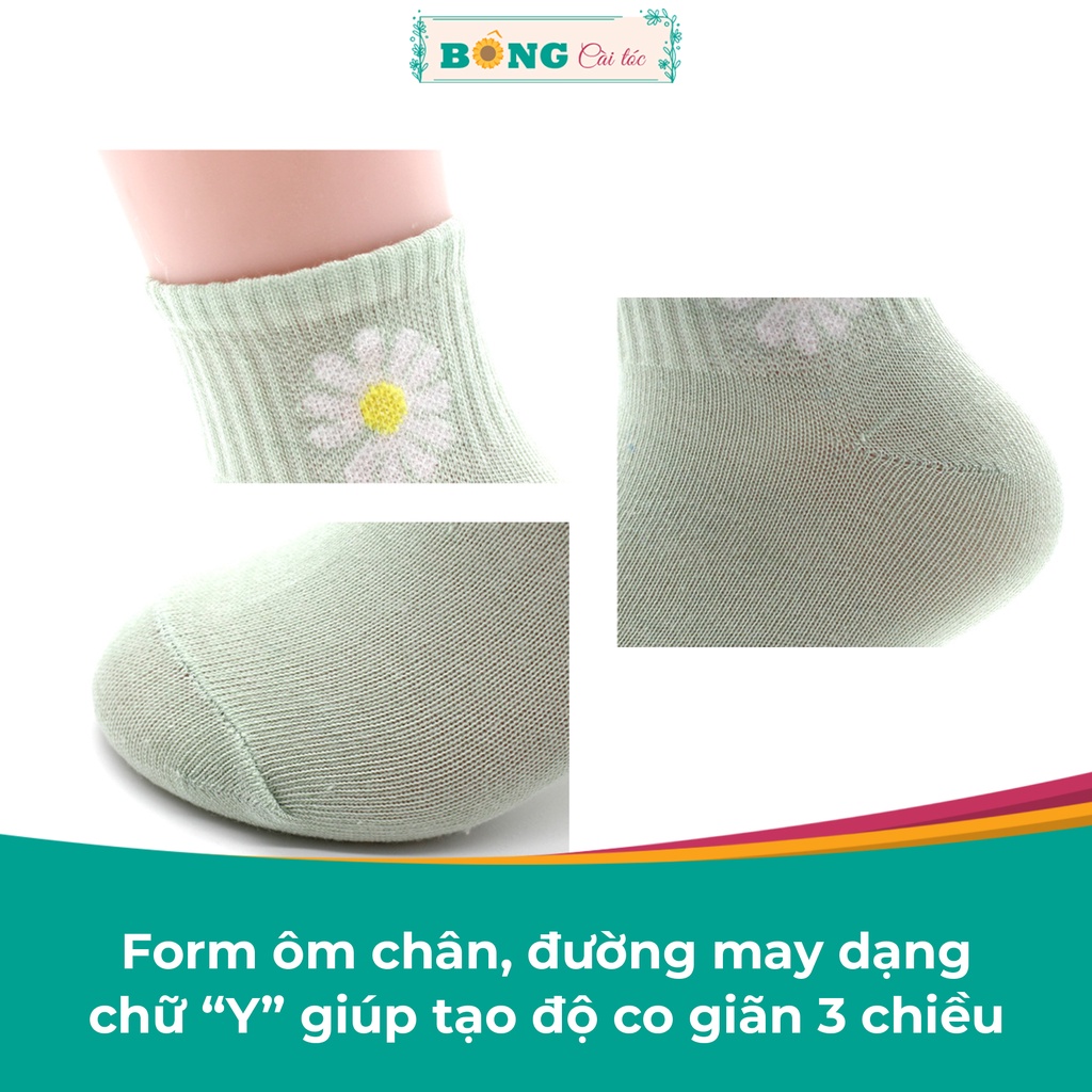 Tất nữ cổ ngắn họa tiết caro thời trang phong cách Hàn Quốc TN10 - Vớ BÔNG Cài Tóc