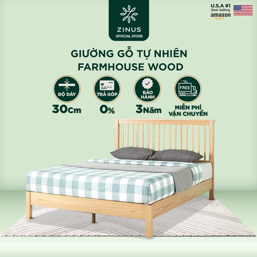 [Mã LIFEM07 giảm 1TR đơn 4TR] Giường Ngủ Zinus Gỗ Tự Nhiên Cao Cấp Và Sang Trọng