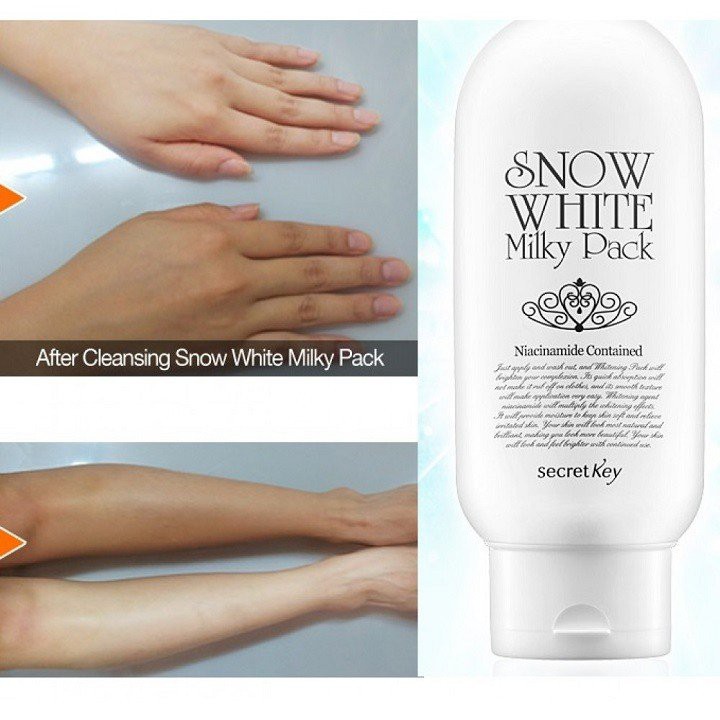 Kem Ủ Trắng Nâng Tông Da, Chống lão hóa  Secret Key Snow White Milky Pack - Hộp 200g