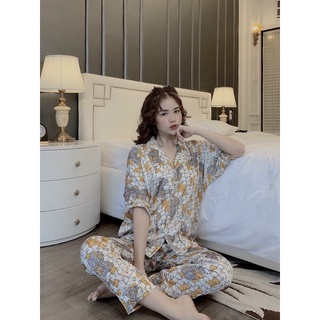 [Clip thật]Đồ bộ nữ Pijama lụa Mango cánh dơi