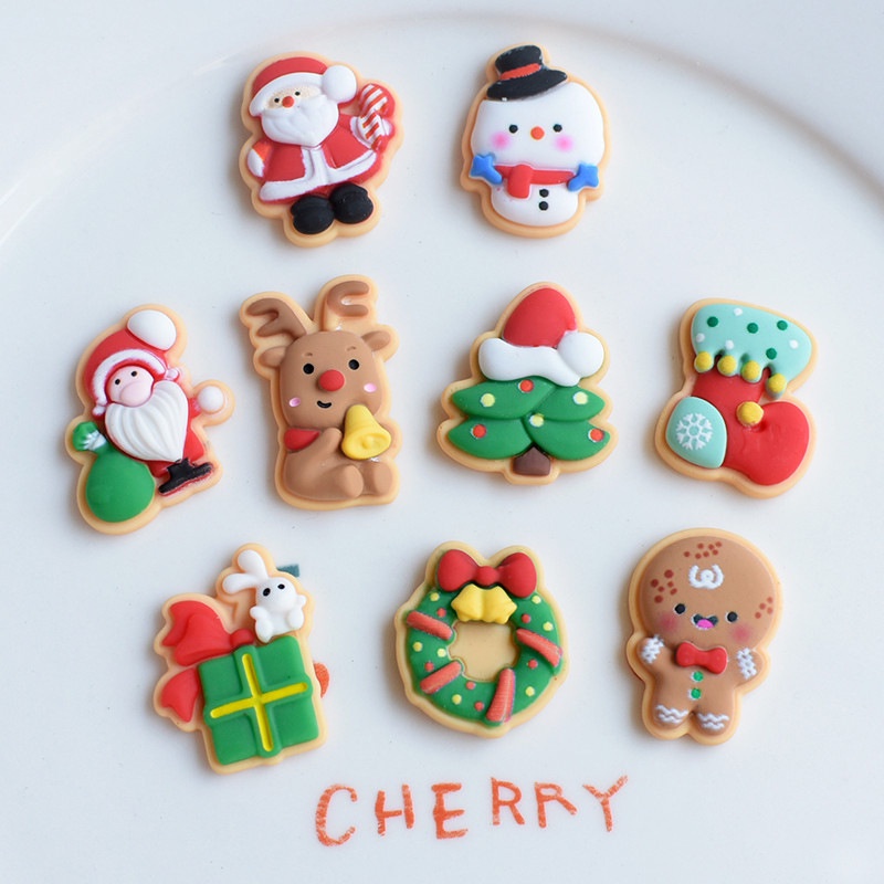 Mô Hình Găng Tay Tuần Lộc / Ông Già Noel Hoạt Hình Mini Bằng Nhựa Resin Thủ Công Đa Ứng