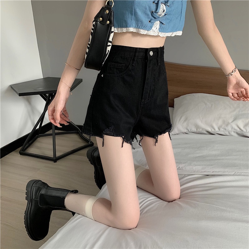 Quần short denim SUXI màu sắc đơn giản dễ phối đồ cho nữ