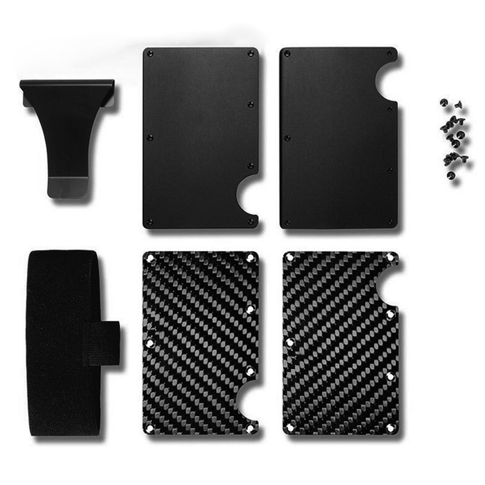 Kẹp Giữ Tiền/Thẻ Tín Dụng Bằng Thép Không Gỉ Phối Sợi Carbon Siêu Mỏng