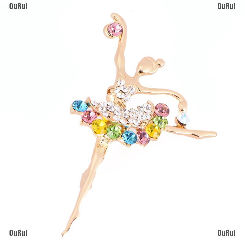 (FCC) Ghim Cài Áo Hình Cô Gái Nhảy Múa Đính Đá Dễ Thương (Chúng Tôi