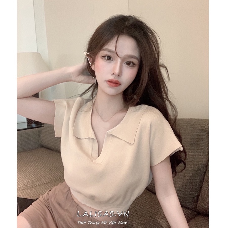 Áo thun dệt kim dáng ôm thời trang kiểu Hàn Quốc dễ phốI đồ