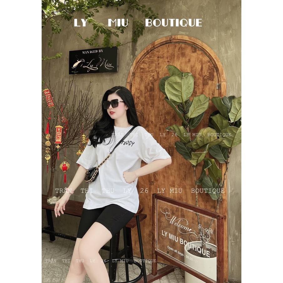 Sét áo phông thụng thêu gấu nổi, mix quần legging ngố, phong cách hàn quốc siêu xinhhh
