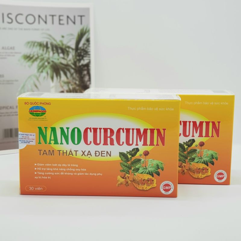 Nanocurcumin tam thất xạ đen Giảm viêm loét dạ dày tá tràng Tăng sức đề kháng, ngăn ngừa ung thư