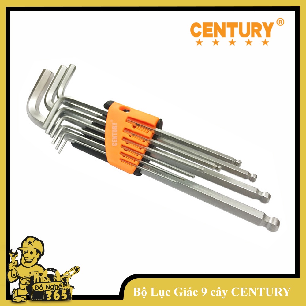 Bộ lục giác 9 cây hệ Mét 1.5-10mm CENTURY