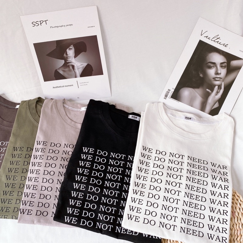 Áo phông 3158, áo thun studio1996 form rộng chất cotton in hình WE