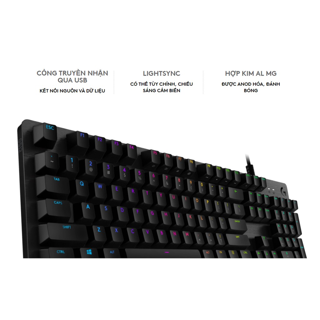 [Mã ELMS05 giảm 5% đơn 300k]Bàn phím chơi game Logitech G512 RGB Lightsync Switch Kailh