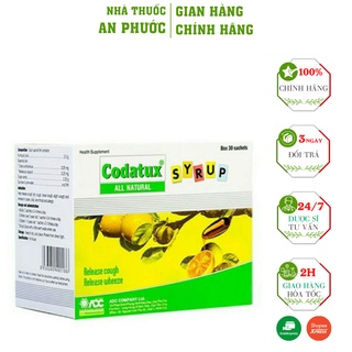 Siro ho Codatux ⚡ CAM KẾT CHÍNH HÃNG ⚡ CODATUX Syrup Giảm Ho Long Đờm (30 Gói) hiệu quả khi tiết giao mùa